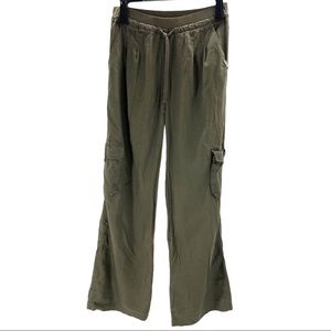 Lole Olive Green Linen Convertible Cargo Hiking Pants